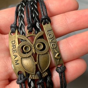 Leather Owl Bracelet